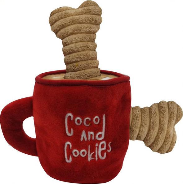 Tall Tails Plush Mug of Coco and Cookies Holiday Toy for Dogs