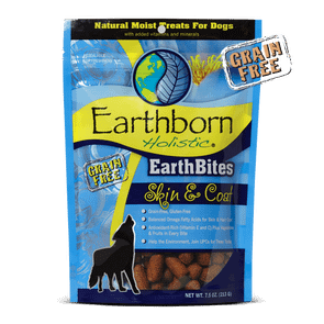 Earthborn Holistic EarthBites Grain Free Skin & Coat Moist Treats for Dogs