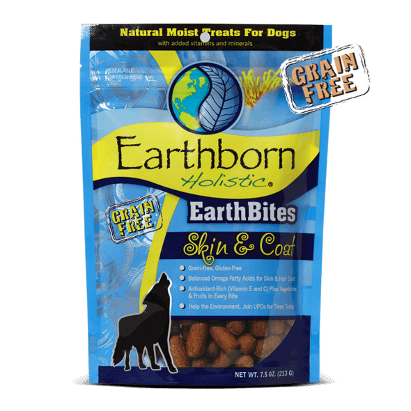 Earthborn Holistic EarthBites Grain Free Skin & Coat Moist Treats for Dogs
