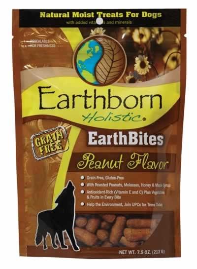 Earthborn Holistic EarthBites Grain Free Peanut Flavor Moist Treats for Dogs